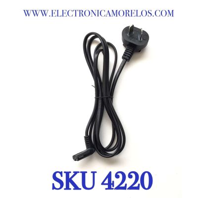 CABLE DE CORRIENTE ORIGINAL “NUEVO“ / BIFASICO / TIPO 8 / ENCHUFE TIPO L / 10A / 150V / 2 CLAVIJAS / COMPATIBLE CON DIFERENTES DISPOSITIVOS 